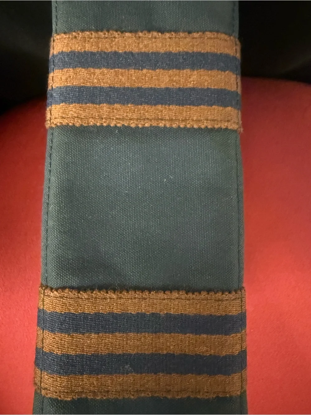 Hermes Small Navy Canvas Tote with Brown Striped Handles - Picture 10 of 16